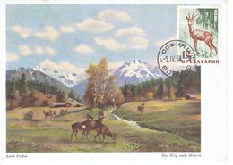 CARTE MAXIMUM  CHEVREUIL 1958 - Storia Postale