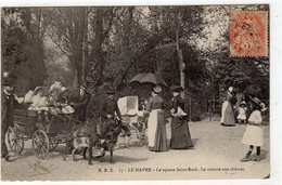 LE HAVRE(76 SEINE MARITIME) VOITURE A CHEVRES- LE SQUARE ST ROCH ECRITE 29.06.1906 - Square Saint-Roch