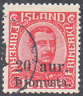 ICELAND    SCOTT NO  052   USED   YEAR  1923 - Service