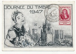 FRANCE => Carte Locale "Journée Du Timbre" 1947 - AVIGNON - Timbre Louvois - Día Del Sello