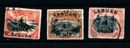 94084) MALAYSIA-LABUAN-1899 FRANCOBOLLI DEL BORNEO SOPRAST. LOCALE- LABUAN+ 4 CENTS--USATI - Andere & Zonder Classificatie