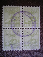 MAROC - Postes Locales - TANGER à Tétouan - N° 134 - Bloc De 4 Oblitération Violette Tanger En 1899 - Lokale Post