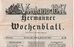Vintage 1847 - Hemanner Wochenblatt - Other & Unclassified