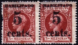 1899-399 CUBA US OCCUPATION PUERTO PRINCIPE 1899 5 S 5ml 1ra TIRADA PAIR FORGUERY. - Other & Unclassified