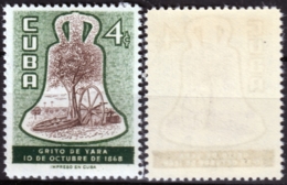 1956-386 CUBA REPUBLICA MNH 1956 Ed.676 CAMPANA DE LA DEMAJAGUA BELL. - Ungebraucht