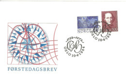 Norge Norway 1984 200th Birthday Of Christopher Hansteen. Astronomer And Geophysicist, Map,  Mi 902-903 , FDC - FDC