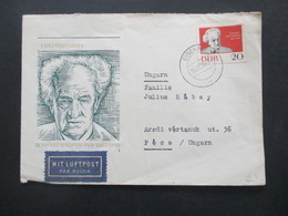 DDR 1962 Nr. 925 Echt Gelaufener FDC Mit Luftpost Nach Pecs Ungarn Rückseitig Mit ZuF Ulbricht - Brieven En Documenten