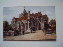 RYE  Post Card Of An Original Water Colour Drawing By A.R. QUINTON  "St Marys Church" - Rye