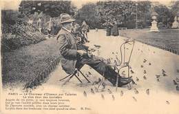 PARIS-75001-JARDIN DES TUILERIES, LE CHARMEUR D'OISEAUX AUX TUILERIES - Arrondissement: 01