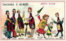 C1880 Anthropomorphic Dressed Food Veggie People 2 Cards Fish Chicken Cork Screw chicory Mustard Champagne Cassis - Other & Unclassified