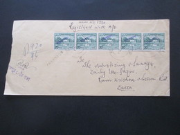 Afghanistan Registered Letter Nach Dacca Marken Mit Violettem Aufdruck Und Stempel L1 Chandpur 1970er Jahre - Afghanistan