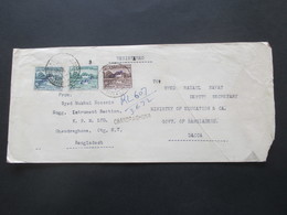 Afghanistan Registered Letter Nach Dacca Marken Mit Violettem Aufdruck Und Stempel L1 Chandraghona 1972 - Afghanistan