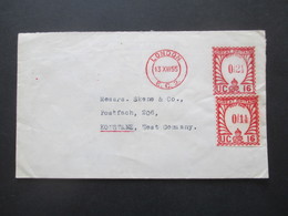 GB England 1955 Roter Freistempel / London Post Paid UC 16 Und Ausschnitt Aufgeklebt!! Nach Konstanz - Brieven En Documenten