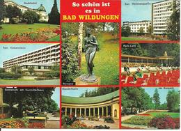 Bad Wildungen (Deutschland, Hessen) Ansichten: Badehotel, San. Helenenquelle, Sa. Katzenstein, Nymphe, Wandelhalle - Bad Wildungen