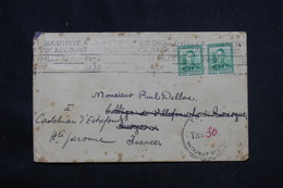 NOUVELLE ZÉLANDE - Enveloppe De Rhutt En 1938 Pour La France Avec Cachet De Taxe - L 59964 - Cartas & Documentos