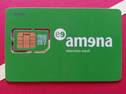 SPAIN SIM GSM Amena Auna 2 Cut Chip - Numbers Front USIM RARE Used (BH1219b - Amena - Retevision