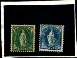 94107) SVIZZERA-1882-1904-DEA IN PIEDI- FILIGRANA CROCE INUN OVALE-MLH* - Unused Stamps