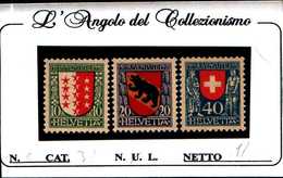 94115) SVIZZERA-1921-PRO JUVENTUTE STEMMI-NUOVI - Nuovi