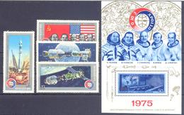 1975. USSR/Russia, Soyuz-Apollo Space Programme, 4v + S/s, Mint/** - Neufs