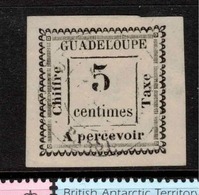 GUADELOUPE 1884 5c Black On White Postage Due Imperf SG D6 U ZZ38 - Segnatasse