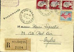 PAS DE CALAIS MONTREUIL 1962 Sur Devant Seul De Carte Lettre Marianne De Decaris + Semeuse - Bolli Manuali