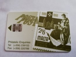 MALTA Phonecard 40 UNITS CHIPCARD    POSTA STAMP ON CARD  ** 1846 ** - Malte