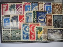 1325  NATIONS UNIES Lot De 22 Timbres   Neufs  Certains Avec Charnières Lot 1 - Other & Unclassified