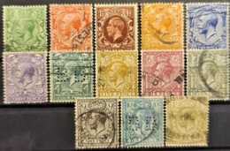 GREAT BRITAIN 1912/13 - Canceled - Sc# 159, 160, 161, 162, 163, 164, 165, 166, 167, 168, 170, 171, 172 - Used Stamps