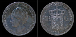 Netherlands Wilhelmina I 2 1/2 Gulden(rijksdaalder)1929 - 2 1/2 Florín Holandés (Gulden)