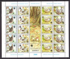 Yugoslavia 2000 MiNr. 2966 - 2969  Jugoslawien Birds WWF  M/sh  MNH**    60,00 € - Pigeons & Columbiformes