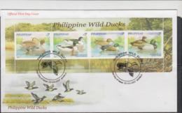 BIRDS - PHILIPPINES - 2007 - DUCKS SOUVEIR SHEET ON  ILLUSTRATED FDC - Pigeons & Columbiformes