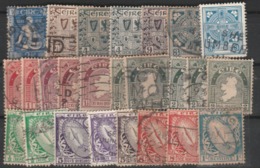 A  LOT OF EARLY IRELAND STAMPS USED /SWORD OF LIGHT-MAP OF IRELAND-IRISH ARMS -CELTIC CROSS ETC.DIFFERENT SHADES - Colecciones & Series
