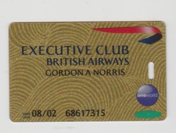 Bagage Pas - Luggage Tag Pass British Airways Executive Club 2002 - Etichette Da Viaggio E Targhette