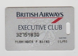 Bagage Pas - Luggage Tag Pass British Airways Executive Club 1998 - Aufklebschilder Und Gepäckbeschriftung