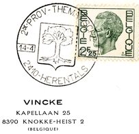 Thema "arbres" Cachet Spécial Herentals 14-4-1973 - Documenti Commemorativi