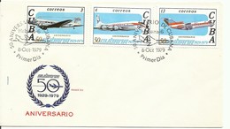 CUBA,  SOBRE  CONMEMORATIVO  AEREO  AÑO  1979 - Lettres & Documents