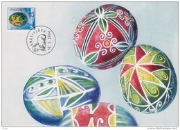 Carte Maximum  2004 œufs Décorés Pâques Easter Painted Eggs  CM 057 - FDC