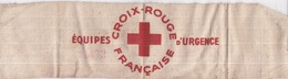CROIX ROUGE FRANÇAISE - Brassard ÉQUIPES D'URGENCE - Dimensions : 8 X 33 Cm Tissu épais - Croix-Rouge