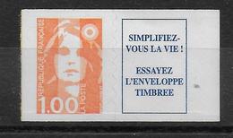 BRIAT - 1996 - YVERT N° 3009a  -  ADHESIF ISSU De CARNET - 1989-1996 Bicentenial Marianne