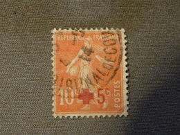 FRANCE  Semeuse 10 Cts + 5 C Rouge 1914 CROIX ROUGE - Guerre (timbres De)