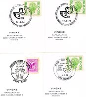 "philatélie Jeunesse 1974" - 3 Cachets Différents De Prévente 14-9-1974 + 1 Autre (voir Scan & Descr) - Commemorative Documents