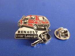 Pin's Renault Clio Inter Losange - Clé Voiture Rouge - Voiture Camion (JD8) - Renault