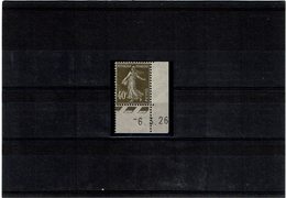 VARIETE - SEMEUSE CAMEE 40c BRUN OLIVE TYPE II Y/T 193b  ** TB COIN DE FEUILLE DATE - Unused Stamps