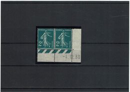 VARIETE - SEMEUSE CAMEE 2fr VERT BLEU SANS SIGNATURE "ROTY" TENANT A NORMAL COIN DE FEUILLE DATE  Y/T 239a **   TB - Unused Stamps