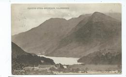 Wales Postcard Clouds Over Snowdon Mountain Llanberris Gwnedd Mauve Summit Cancel   No Stamp - Municipios Desconocidos