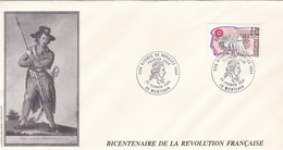 Bicentenaire De La Révolution Française : Vicomte De Noailles Sur Enveloppe Grand Format 11 X 22 Oblitération Maintenon - Franz. Revolution