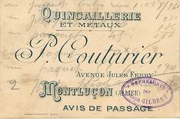 03 Montluçon  Quincaillerie  Couturier - Montlucon