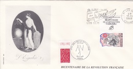 Bicentenaire De La Révolution Française : Sièyes Et An 1 Sur Enveloppe Format 11 X 22 CaD 1792 An 1 De La République - Franz. Revolution