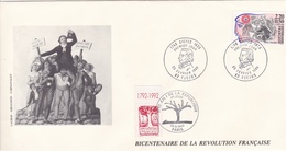 Bicentenaire De La Révolution Française : Sièyes Et An 1 Sur Enveloppe Format 11 X 22 CaD 1792 An 1 De La République - Franz. Revolution