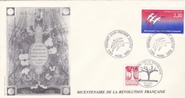 Bicentenaire De La Révolution Française : Folon An 1 Sur Enveloppe Format 11 X 22 CaD 1792 An 1 De La République - Franz. Revolution